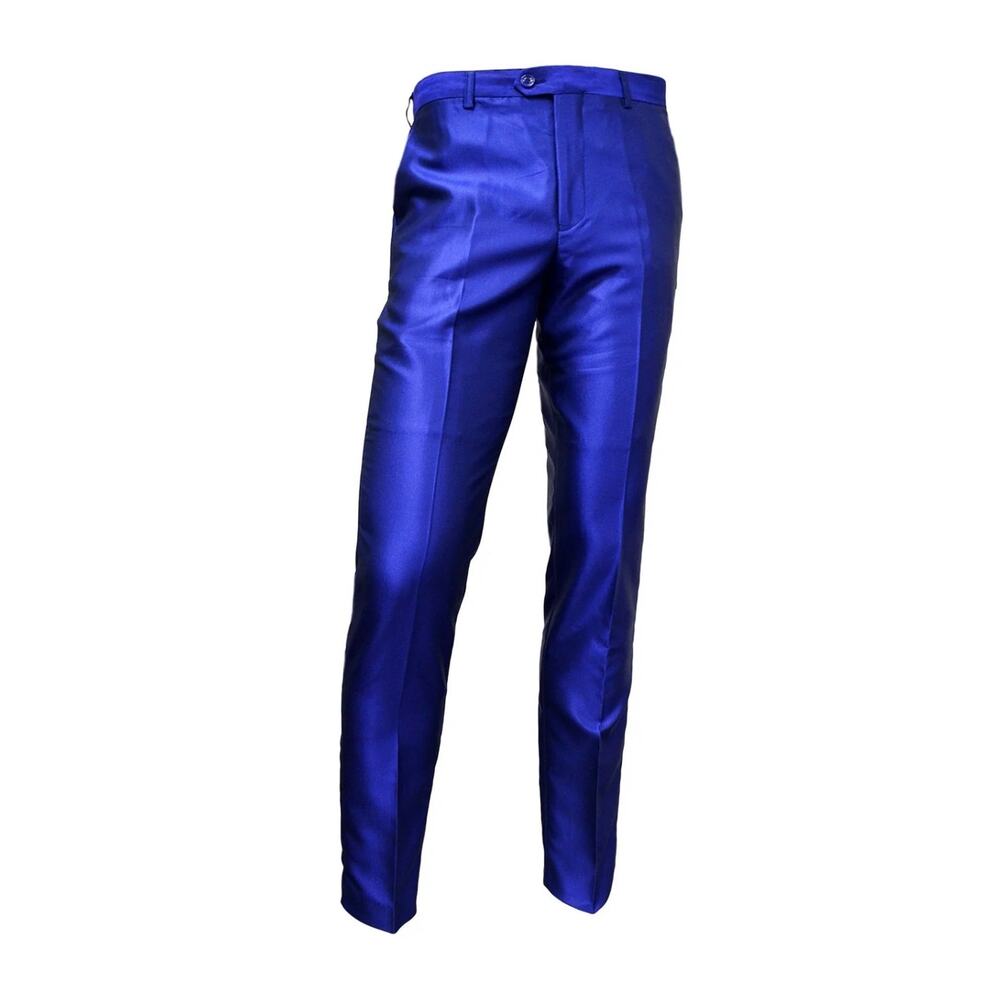 NWT Men's 34 Cielo Navy Sheen Ultra Slim Fit Flat Front Dress Pants